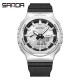 Мужские спортивные часы Sanda 3167 Silver с серебристым циферблатом и водозащитой 5 ATM