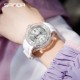 Женские наручные часы Sanda 9007 White в прозрачном корпусе с каучуковым ремешком