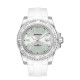 Женские наручные часы Sanda 9007 White в прозрачном корпусе с каучуковым ремешком