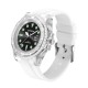 Женские часы Sanda 9007 White-Black с белым каучуковым ремешком и водонепроницаемостью 5 ATM