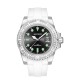 Женские часы Sanda 9007 White-Black с белым каучуковым ремешком и водонепроницаемостью 5 ATM