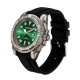 Женские часы Sanda 9007 Black-Green с зеленым циферблатом и каучуковым ремешком