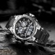 Мужские спортивные часы Sanda 6024 Black-Silver с комбинированным циферблатом и защитой 50 м