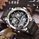 Мужские спортивные часы Sanda 6024 Black-Silver с комбинированным циферблатом и защитой 50 м