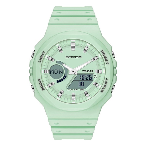Женские спортивные часы Sanda 6016 Mint с подсветкой и водозащитой 5 ATM