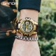 Мужские спортивные часы Sanda 6015 Black-Gold с комбинированным циферблатом и водозащитой 5 ATM