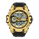 Мужские спортивные часы Sanda 6015 Black-Gold с комбинированным циферблатом и водозащитой 5 ATM
