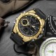 Мужские спортивные часы Sanda 6008 Black-Gold с электронным механизмом и защитой 50 м