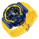 Мужские спортивные часы Sanda 3129 Yellow Blue с комбинированным циферблатом и подсветкой