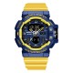 Мужские спортивные часы Sanda 3129 Yellow Blue с комбинированным циферблатом и подсветкой