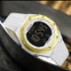 Мужские спортивные часы Sanda 6093 White-Gold с электронным циферблатом и подсветкой