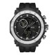 Мужские спортивные часы Sanda 6012 Black-Silver с комбинированным циферблатом и водозащитой 5 ATM