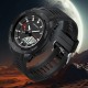 Мужские тактические часы Sanda 3360 Black White с комбинированным циферблатом и водозащитой 5 ATM