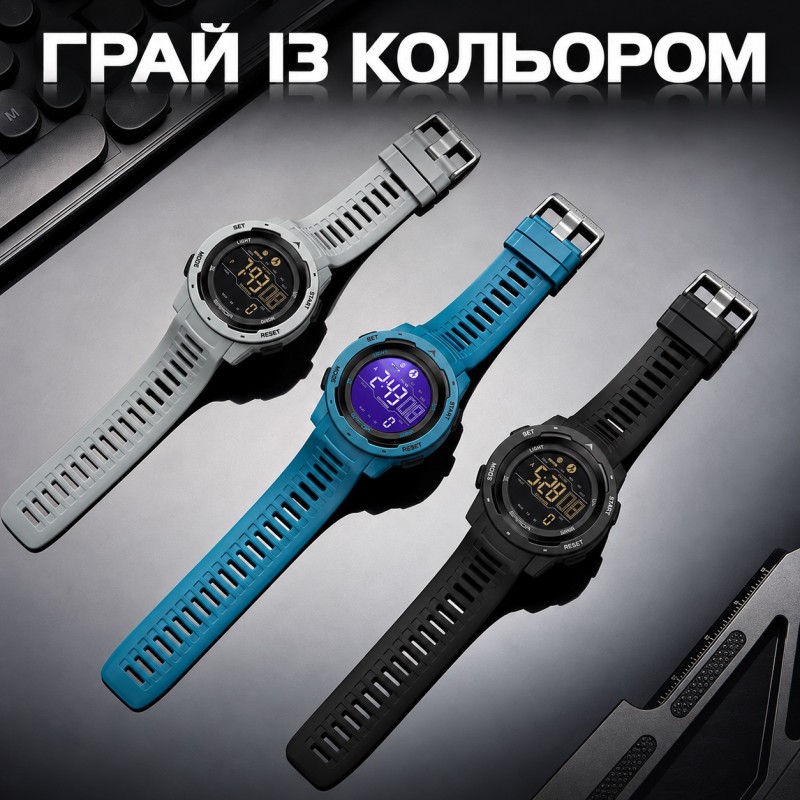 Тактические часы Sanda 2145 Black с электронным циферблатом и водонепроницаемостью 5 ATM