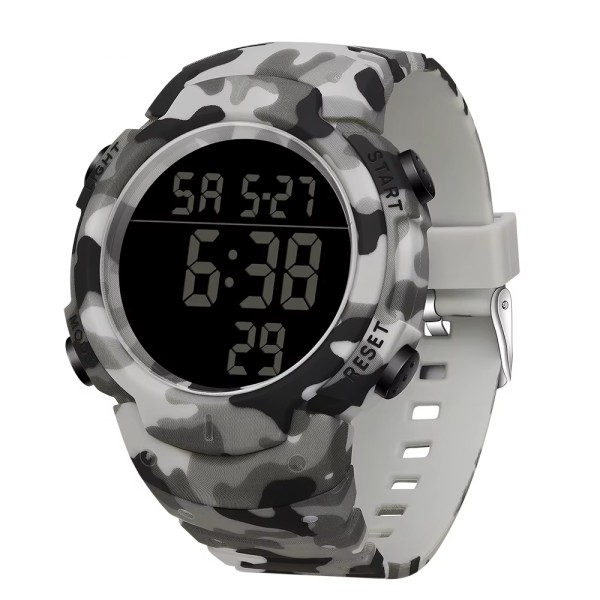 Тактические мужские часы Sanda 2182 Camo Grey-Black с электронным циферблатом и защитой 5 ATM