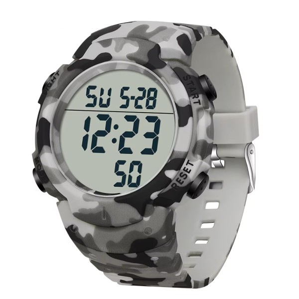 Тактические часы Sanda 2182 Camo Grey-White с электронным циферблатом и водонепроницаемостью 5 ATM