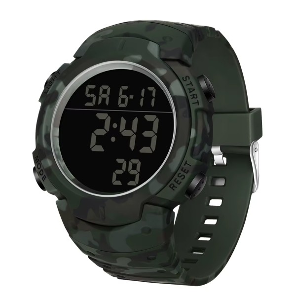 Мужские тактические часы Sanda 2182 Camo Green-Black с электронным циферблатом и подсветкой