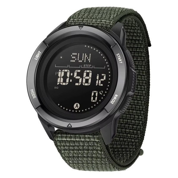 Мужские тактические часы Sanda 2197 Nylon Green с электронным циферблатом и подсветкой
