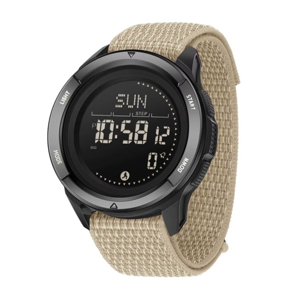 Тактические мужские часы Sanda 2197 Nylon Khaki с электронным циферблатом и подсветкой