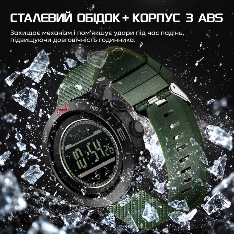 Тактические часы Sanda 5106 All Black с электронным циферблатом и водонепроницаемостью 5 ATM