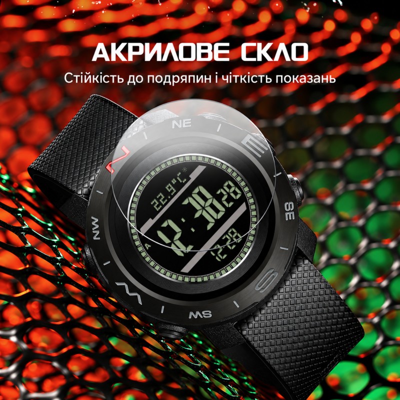 Тактические часы Sanda 5106 All Black с электронным циферблатом и водонепроницаемостью 5 ATM