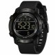 Тактические часы Sanda 2213 Silicone All Black с электронным циферблатом и подсветкой