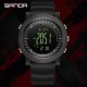 Тактические часы Sanda 6369 Silicone All Black с электронным циферблатом и водозащитой 5 ATM
