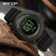 Тактические часы Sanda 6369 Silicone All Black с электронным циферблатом и водозащитой 5 ATM