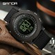 Мужские тактические часы Sanda 6369 Nylon All Black с электронным циферблатом и нейлоновым ремешком