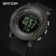 Мужские тактические часы Sanda 6369 Nylon All Black с электронным циферблатом и нейлоновым ремешком