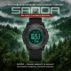 Мужские тактические часы Sanda 6369 Nylon All Black с электронным циферблатом и нейлоновым ремешком
