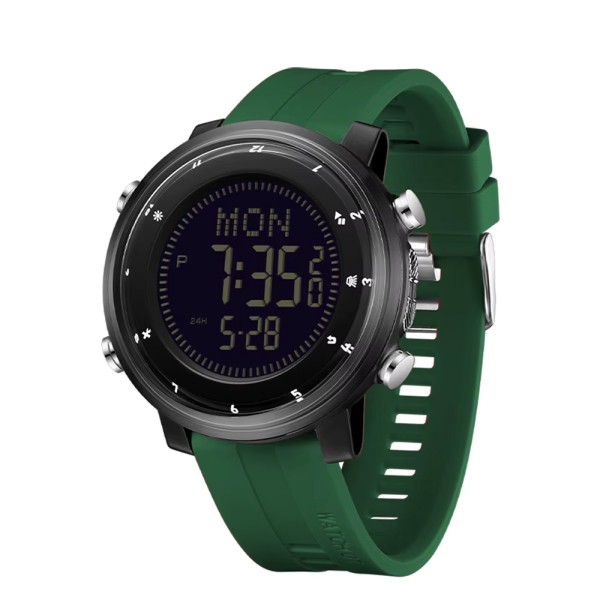 Тактические часы Sanda 6378 Black-Green с электронным циферблатом и защитой 5 ATM