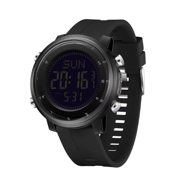 Тактические спортивные часы Sanda 6378 All Black с электронным циферблатом и водозащитой 5 ATM