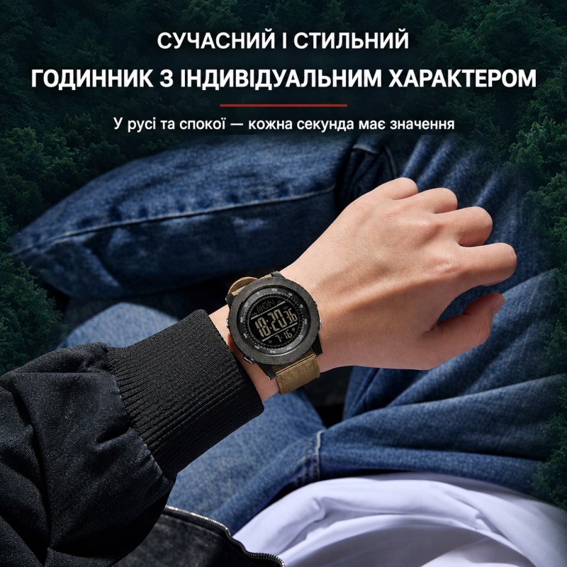 Тактические спортивные часы Sanda 6391 Silicone Black с электронным циферблатом и подсветкой
