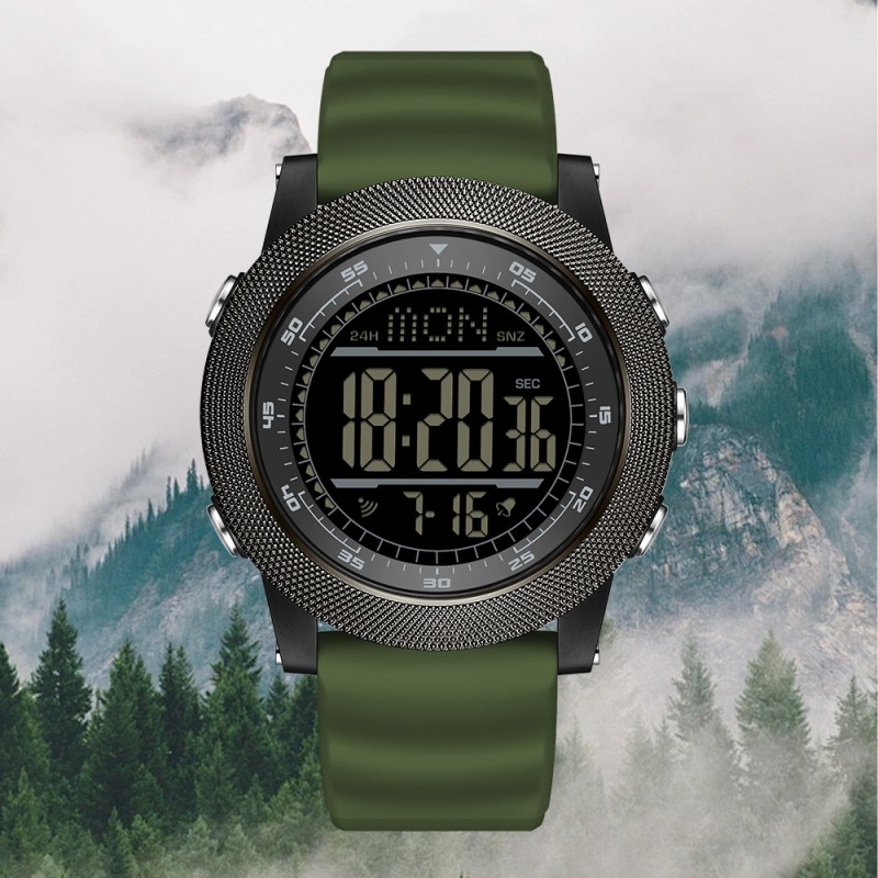 Тактические часы Sanda 6391 Silicone Green с водонепроницаемостью 5 ATM и подсветкой