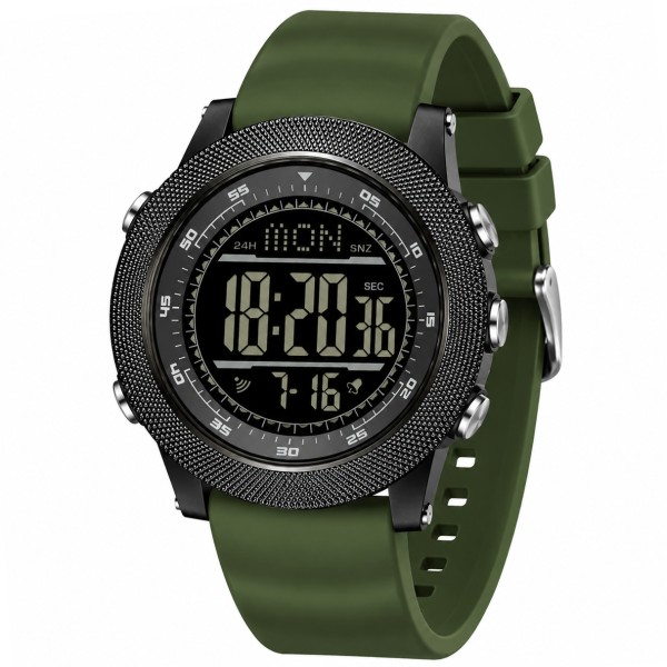 Тактические часы Sanda 6391 Silicone Green с водонепроницаемостью 5 ATM и подсветкой