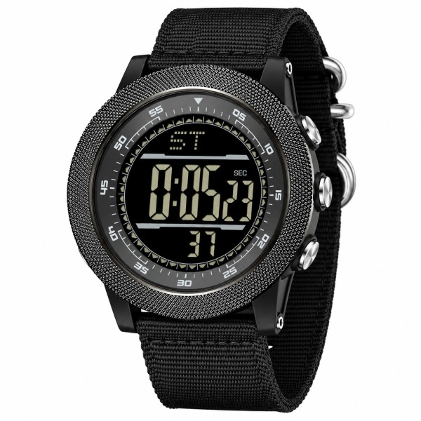 Тактические часы Sanda 6391 Nylon Black с водонепроницаемостью 5 ATM и подсветкой