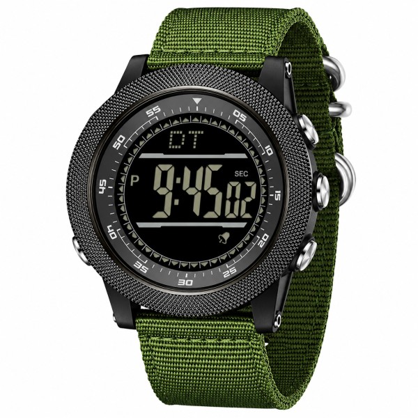 Мужские тактические часы Sanda 6391 Nylon Green с электронным циферблатом и водонепроницаемостью 5 ATM