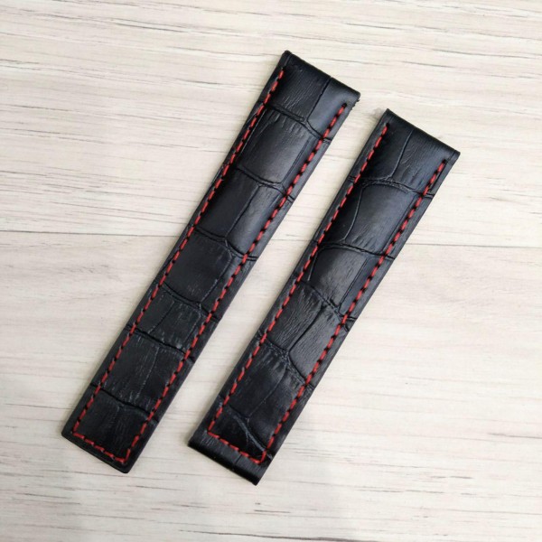 Ремешок Tag Heuer 20/18 Black-Red из PU-кожи, длина 19.5 см (SKU: 1051-0246)