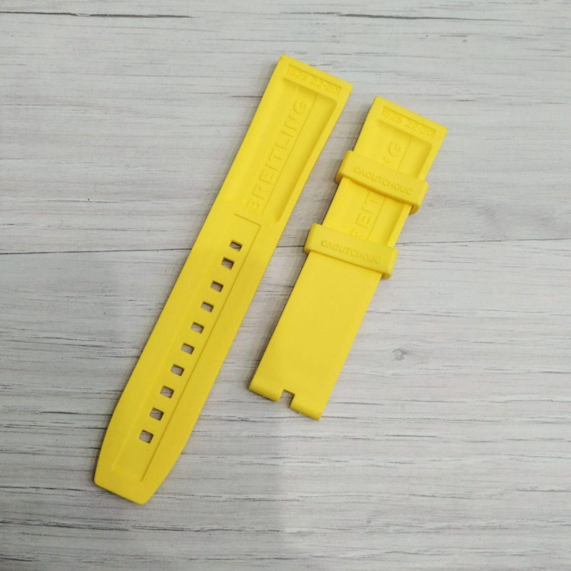 Каучуковый ремешок Breitling 22/20 Yellow (1051-0290) желтый для часов