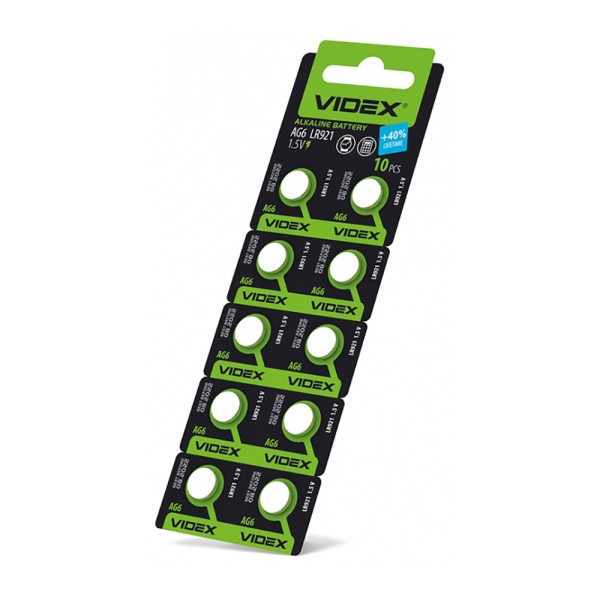 Батарейка Videx LR921 (AG6) лужна для годинників та дрібної електроніки, 1.5V