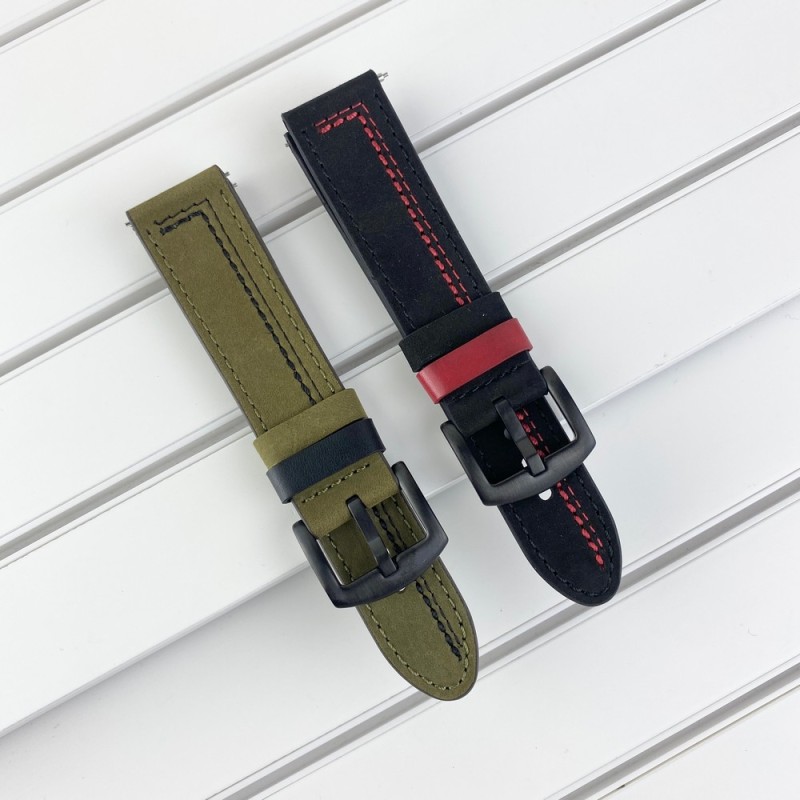 Ремешок Modfit 22 мм Black-Red STOPPED для смарт-часов (1051-0367) — силиконовый браслет