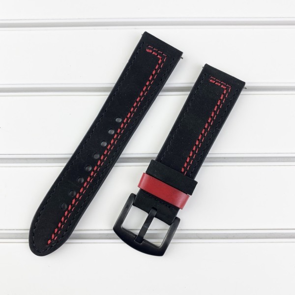 Ремешок Modfit 22 мм Black-Red STOPPED для смарт-часов (1051-0367) — силиконовый браслет