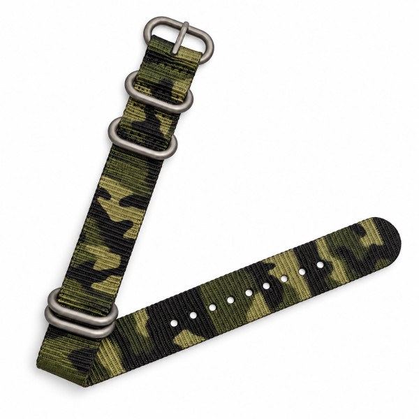 Ремешок NATO Camo A Tacs 20 мм нейлоновый камуфлированный для мужских часов
