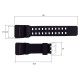 Ремінець для годинника Skmei 1356/1358/1680BK Black чорний каучуковий, 26 см