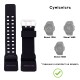 Ремінець для годинника Skmei 1356/1358/1680BK Black чорний каучуковий, 26 см