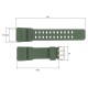 Ремешок для Skmei 1356/1358/1680AG Army Green каучуковый зеленый (1051-0500)