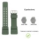 Ремешок для Skmei 1356/1358/1680AG Army Green каучуковый зеленый (1051-0500)