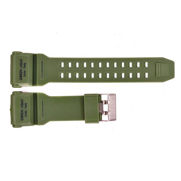 Ремешок для часов Skmei 1965AG Army Green зеленый каучуковый 26.5 см (1051-0504)