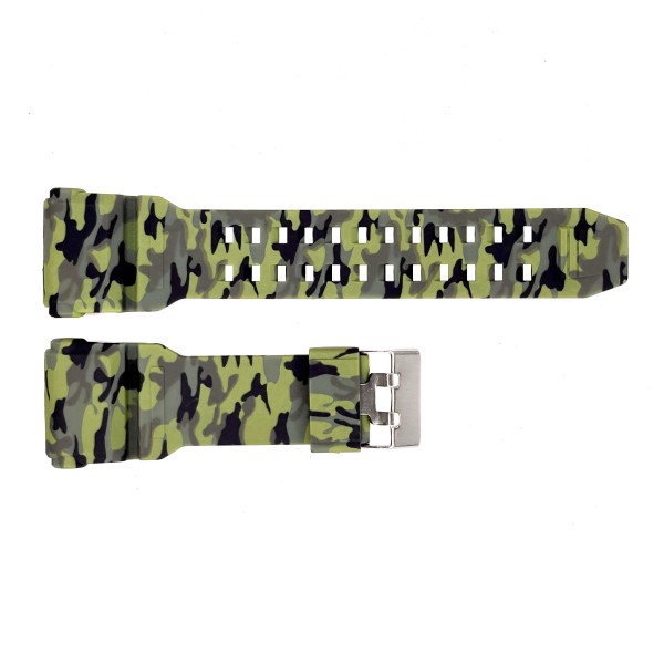 Ремінець для годинника Skmei 1818CMGN Green Camo каучуковий камуфляжний, довжина 26.5 см